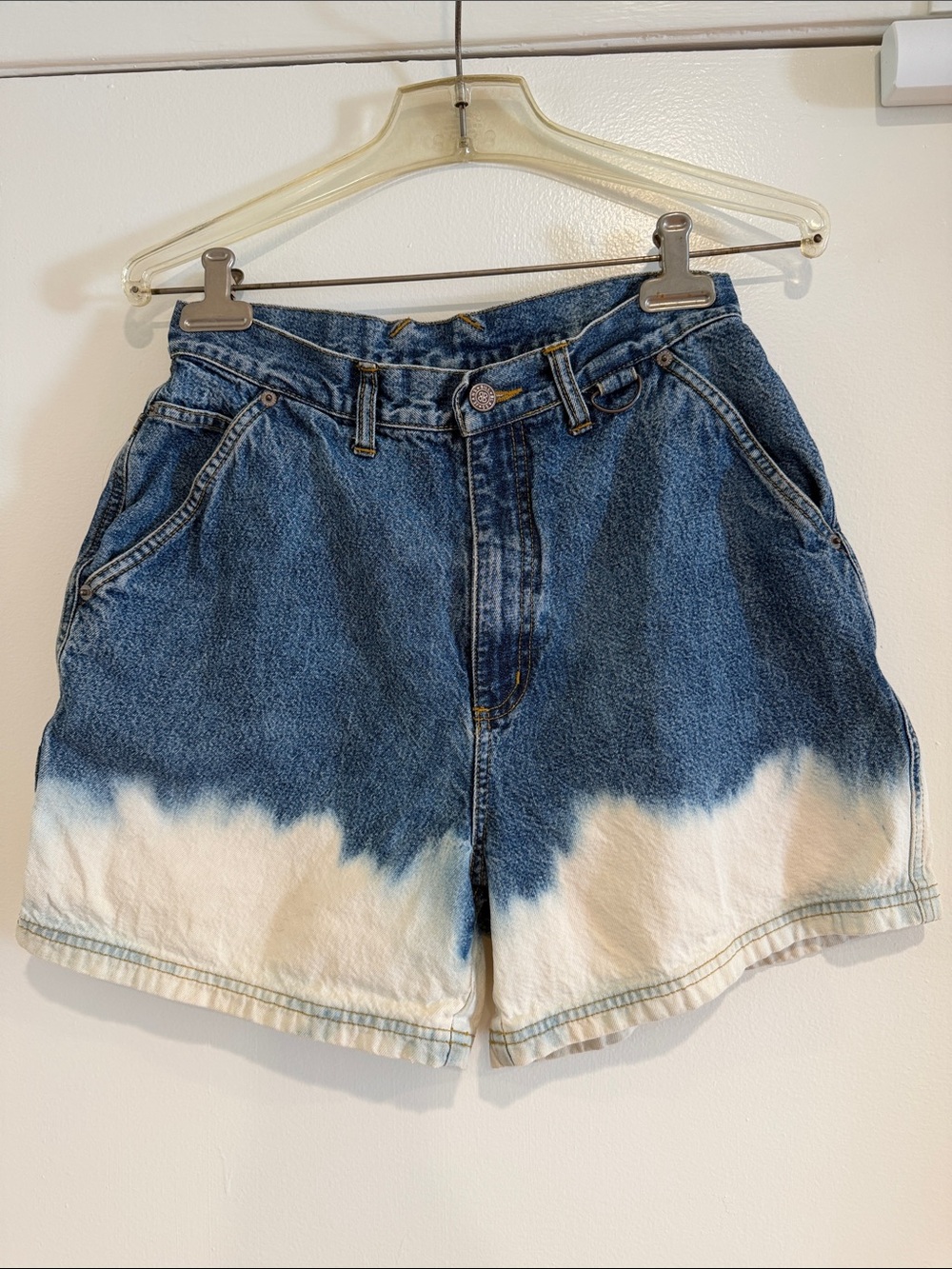 Vintage Bill Blass High-Rise Dip-Dye Denim Dad Shorts